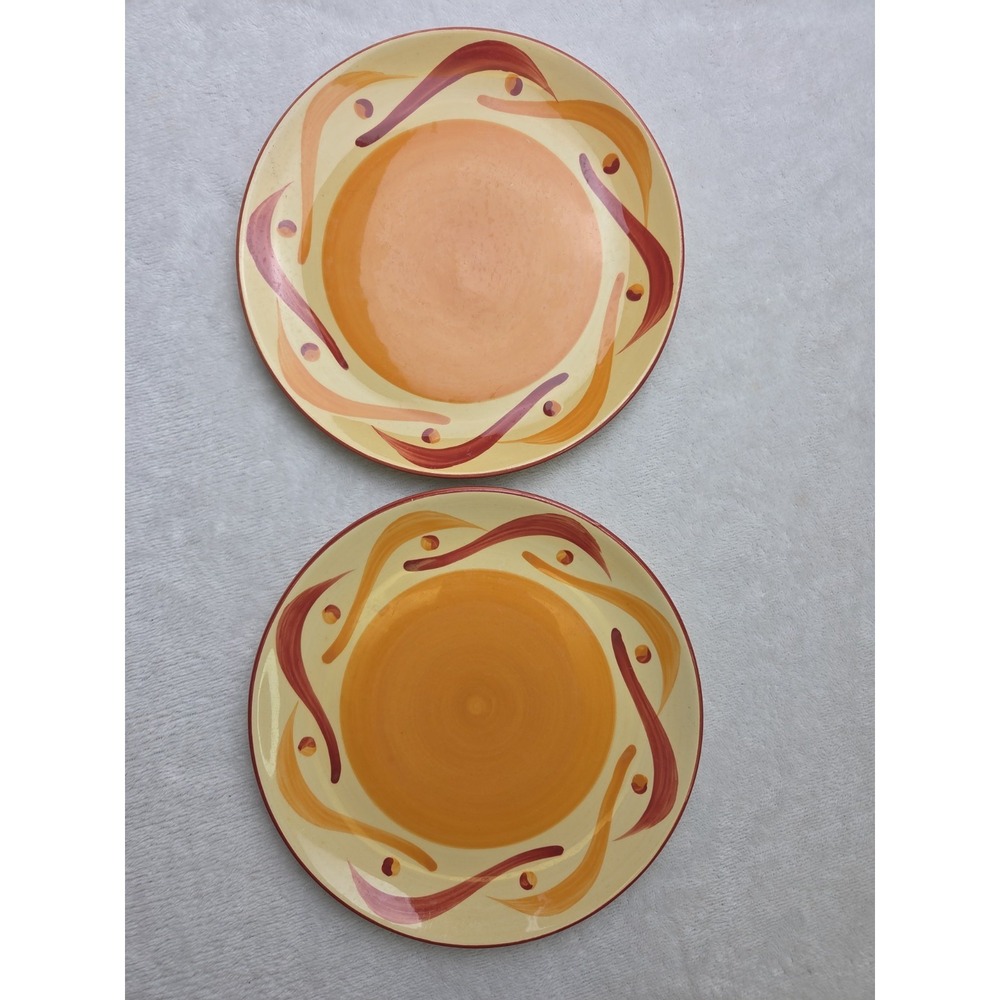 2 Southern Living At Home Gail Pittman Siena‎ Swirls Dots Salad Plates